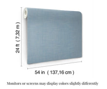 Load image into Gallery viewer, Combed Linen Cornflower Blue Wallpaper