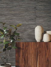 Load image into Gallery viewer, Shimmering Hemp Black / Silver Wallpaper