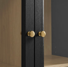 Load image into Gallery viewer, Amara 79 Inch Large Storage Display Cabinet in Black Oak