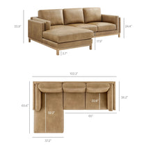 Load image into Gallery viewer, Roscoe Left-Facing Vegan Leather Sectional Sofa with Chaise