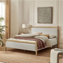 Load image into Gallery viewer, Ginny King Size Platform Bed Frame in Light Oak Heathered Ivory