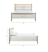 Load image into Gallery viewer, Ginny Queen Size Platform Bed Frame in Light Oak Heathered Ivory