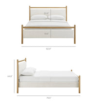 Load image into Gallery viewer, Ginny Full Size Platform Bed Frame in Light Oak Heathered Ivory