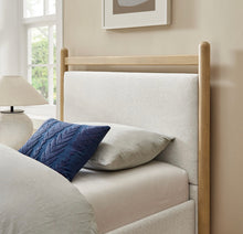 Load image into Gallery viewer, Ginny Twin Size Platform Bed Frame in Light Oak Heathered Ivory