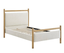 Load image into Gallery viewer, Ginny Twin Size Platform Bed Frame in Light Oak Heathered Ivory