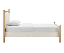 Load image into Gallery viewer, Ginny Twin Size Platform Bed Frame in Light Oak Heathered Ivory