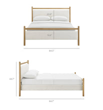 Load image into Gallery viewer, Ginny King Size Platform Bed Frame in Light Oak Heathered Ivory