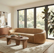 Load image into Gallery viewer, Contessa Curved Vegan Leather Sofa in Toast
