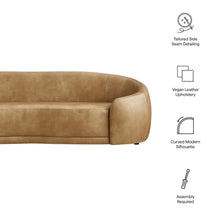 Load image into Gallery viewer, Contessa Curved Vegan Leather Sofa in Toast