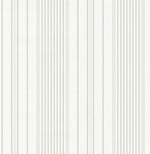 Load image into Gallery viewer, Navarres Stripe Light Green Faux Linen Wallpaper