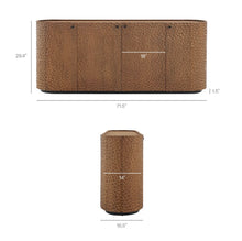 Load image into Gallery viewer, Aven 71.5 Inch Oval Chiseled Wood Sideboard Buffet Cabinet with Hammered Effect in Walnut