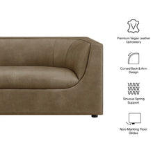 Load image into Gallery viewer, Hilda 86" Curved Back Vegan Leather Sofa in Toast