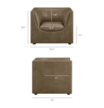 Load image into Gallery viewer, Hilda Curved Back Vegan Leather Armchair
