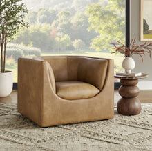 Load image into Gallery viewer, Hilda Curved Back Vegan Leather Armchair