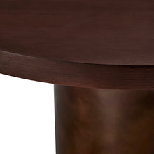 Load image into Gallery viewer, Annette 54 Inch Round Pedestal Base Dining Table in Dark Walnut Burnished Brass