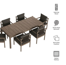 Load image into Gallery viewer, Eleni 7 Piece Outdoor Patio Teak Wood Dining Set