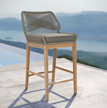 Load image into Gallery viewer, Wellspring Outdoor Patio Teak Wood Bar Stool