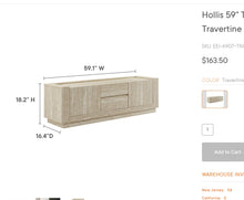 Load image into Gallery viewer, Hollis 59" Travertine TV Stand in Travertine