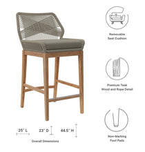Load image into Gallery viewer, Wellspring 3-Piece Outdoor Patio Teak Wood Bar Set