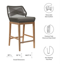 Load image into Gallery viewer, Wellspring 3-Piece Outdoor Patio Teak Wood Bar Set