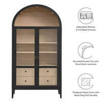 Load image into Gallery viewer, Nolan 74" Tall Arched Storage Display Cabinet