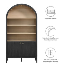 Load image into Gallery viewer, Nolan 74" Tall Arched Storage Display Cabinet Bookshelf