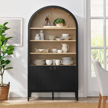 Load image into Gallery viewer, Nolan 74" Tall Arched Storage Display Cabinet Bookshelf