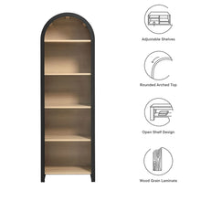 Load image into Gallery viewer, Evie Arched Narrow Bookcase Display Cabinet in Black