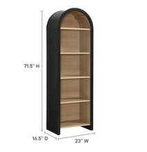 Load image into Gallery viewer, Evie Arched Narrow Bookcase Display Cabinet in Black