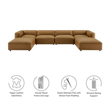 Load image into Gallery viewer, Auren 6-Piece Upholstered Vegan Leather Modular Sofa