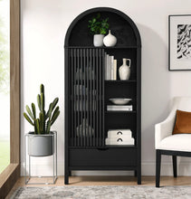 Load image into Gallery viewer, Vaughn 71" Arched Storage Display Cabinet in Black