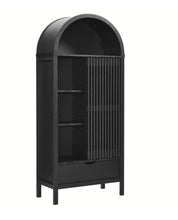 Load image into Gallery viewer, Vaughn 71" Arched Storage Display Cabinet in Black