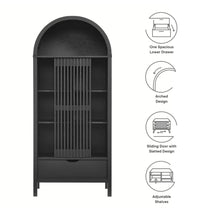 Load image into Gallery viewer, Vaughn 71" Arched Storage Display Cabinet in Black