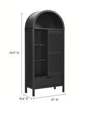 Load image into Gallery viewer, Vaughn 71" Arched Storage Display Cabinet in Black