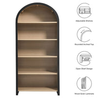 Load image into Gallery viewer, Evie Arched Wide Bookcase Display Cabinet in Black