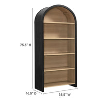 Load image into Gallery viewer, Evie Arched Wide Bookcase Display Cabinet in Black