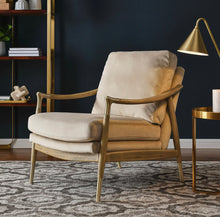 Load image into Gallery viewer, Langford Performance Velvet/Vegan Leather Accent Armchair