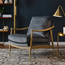 Load image into Gallery viewer, Langford Performance Velvet/Vegan Leather Accent Armchair