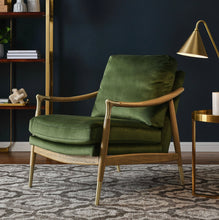 Load image into Gallery viewer, Langford Performance Velvet/Vegan Leather Accent Armchair