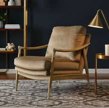 Load image into Gallery viewer, Langford Performance Velvet/Vegan Leather Accent Armchair