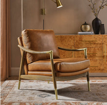 Load image into Gallery viewer, Langford Performance Velvet/Vegan Leather Accent Armchair