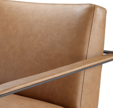 Load image into Gallery viewer, Seg Vegan Leather Accent Chair in Tan
