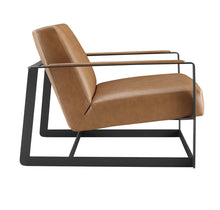 Load image into Gallery viewer, Seg Vegan Leather Accent Chair in Tan