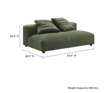 Load image into Gallery viewer, Solace Modular Corduroy Upholstered Armless Loveseat