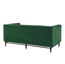 Load image into Gallery viewer, Devote Channel Tufted Performance Velvet Loveseat in Emerald