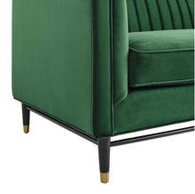 Load image into Gallery viewer, Devote Channel Tufted Performance Velvet Loveseat in Emerald