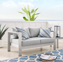 Load image into Gallery viewer, Shore Sunbrella® Fabric Aluminum Outdoor Patio Loveseat