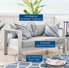 Load image into Gallery viewer, Shore Sunbrella® Fabric Aluminum Outdoor Patio Loveseat