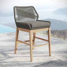 Load image into Gallery viewer, Wellspring Outdoor Patio Teak and Rope Counter Stool