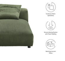 Load image into Gallery viewer, Solace Modular Corduroy Upholstered Armless Chaise Lounge in Fern